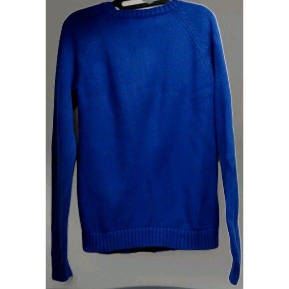 Lands' End Women's Drifter Sweater Blue Cable Knit Cotton Pullover M 10-12 EUC - Picture 5 of 8